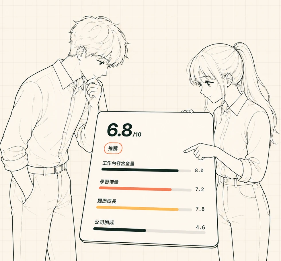 學生查看 Offer Decision 的實習評估報告